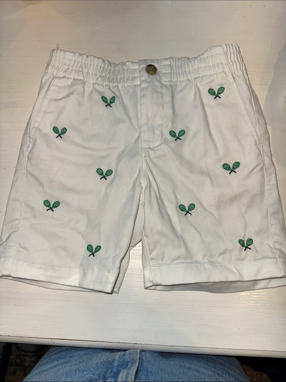 Janie and Jack Tennis-Embroidered Shorts